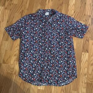 Columbia Casual Blue and Red Button Down Shirt